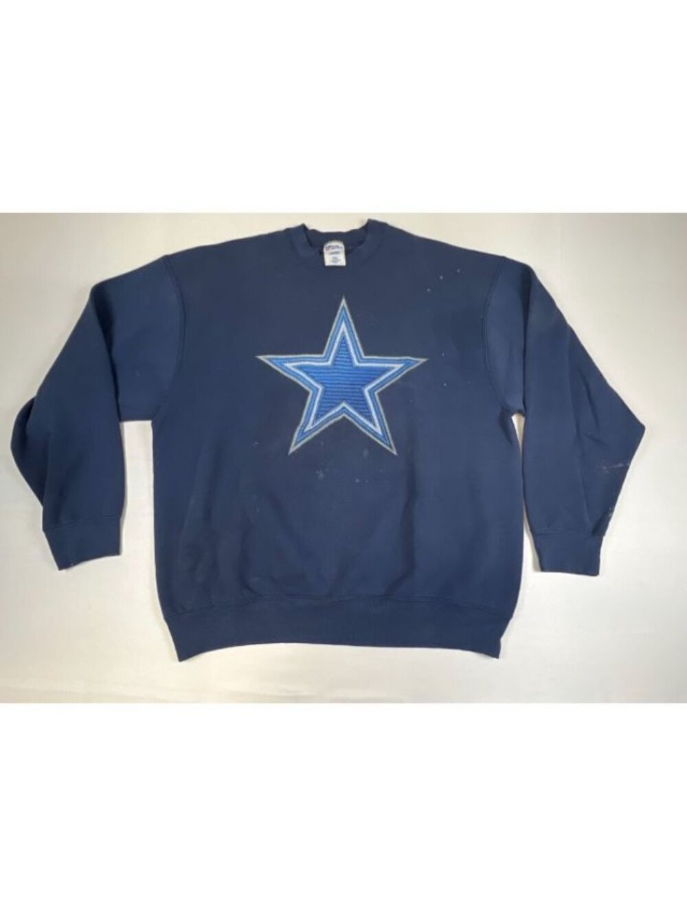 Vintage Dallas Cowboys NFL Sweatshirt Men XXL Navy Blue Embroidered Star Crew
